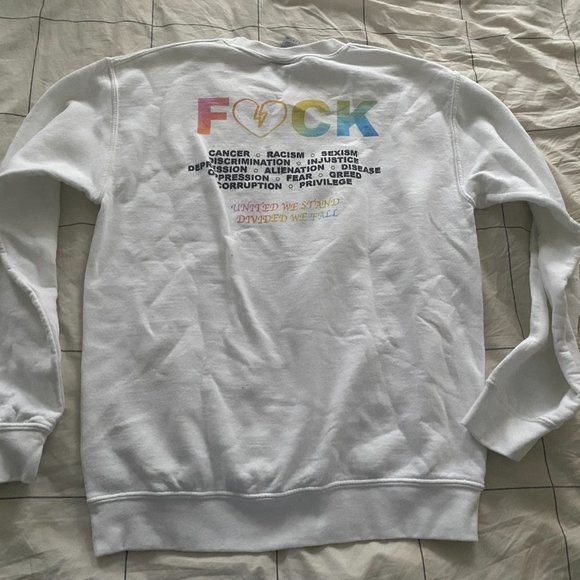 F💔CK Sweatshirt White Size Small - Picture 2 of 3